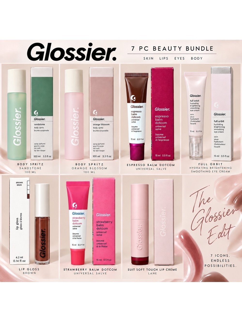 NEW Glossier Collection • Body Spritz, Lip&Body Balm, Lip Glosses & Eye Cream